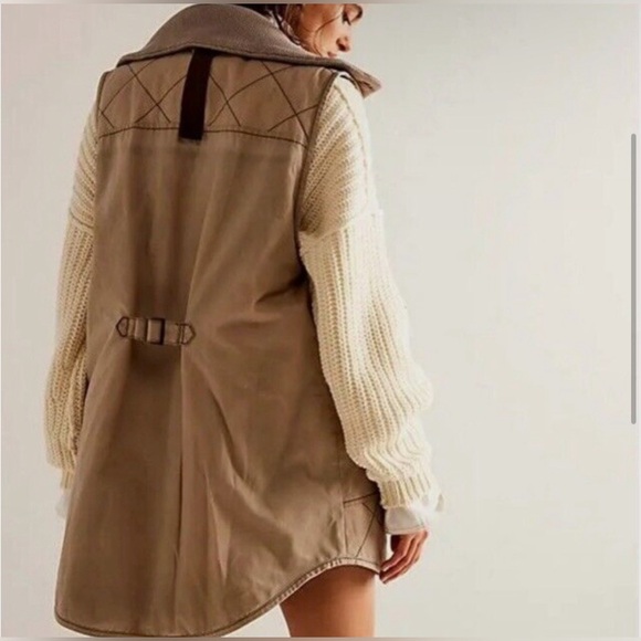 Free People Benny Waxed Canvas Vest NWOT - Picture 2 of 9